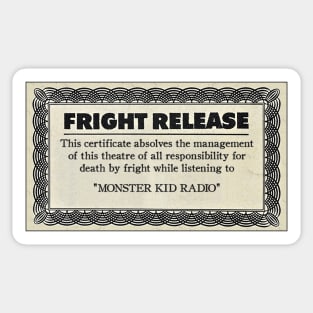 Fright Release - Monster Kid Radio Sticker